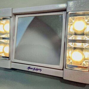 Vtg Mirror Go Lightly Jerdon Makeup Lighted Vanity Swivel Magnification White